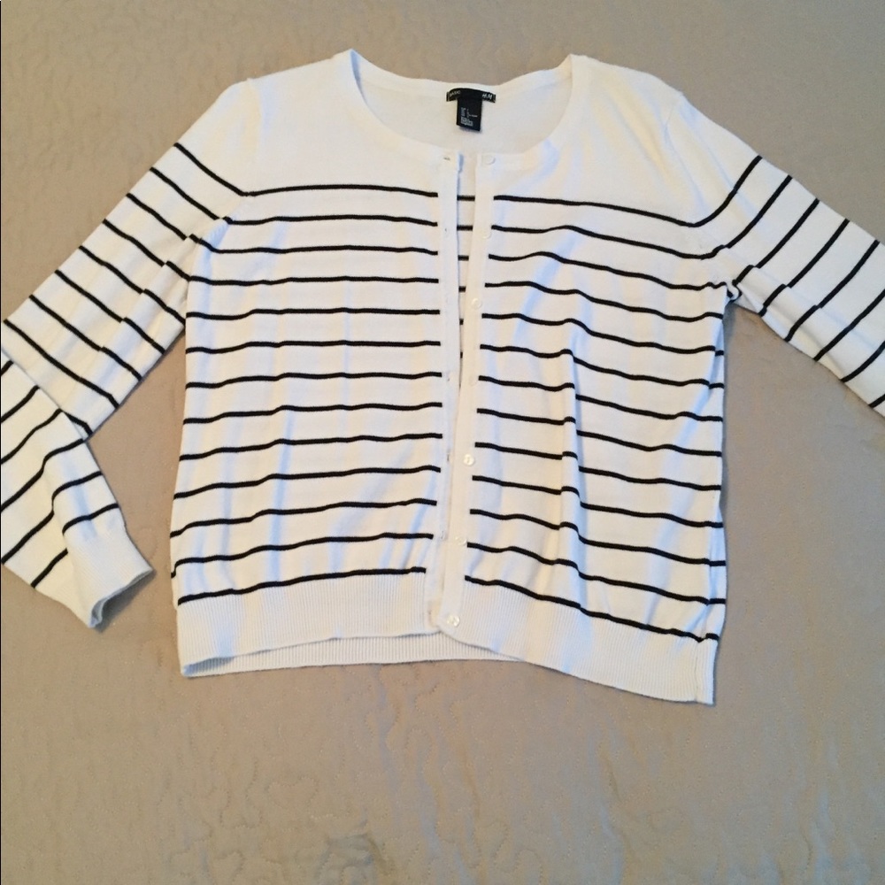 Black and white button up cardigan